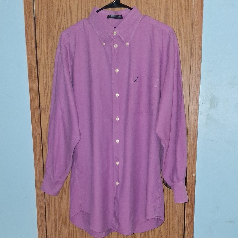 Nautica Lavender Dress Shirt with Button-Down Collar